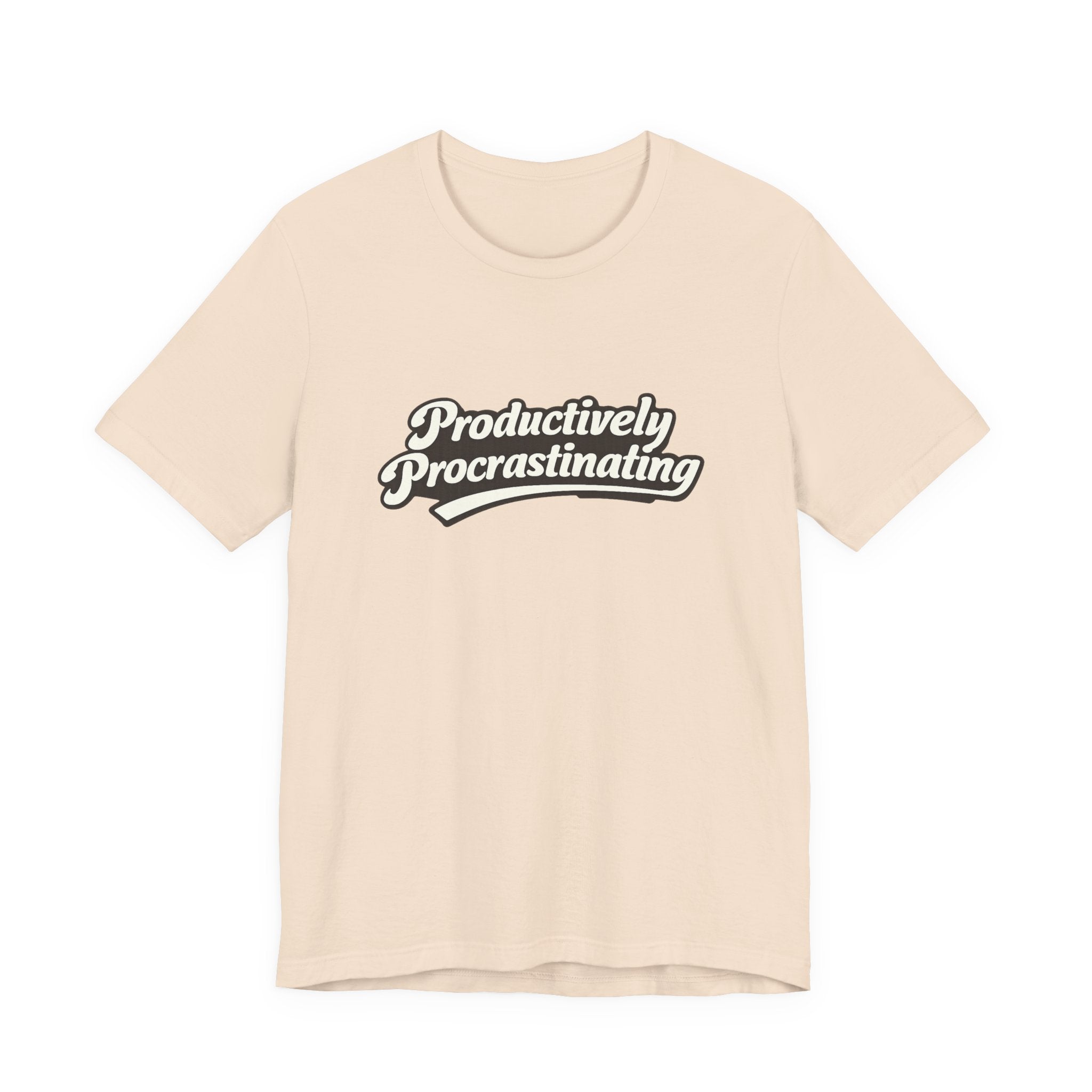Productively Procrastinating T-Shirt — Funny Retro Script Tee for Procrastinators