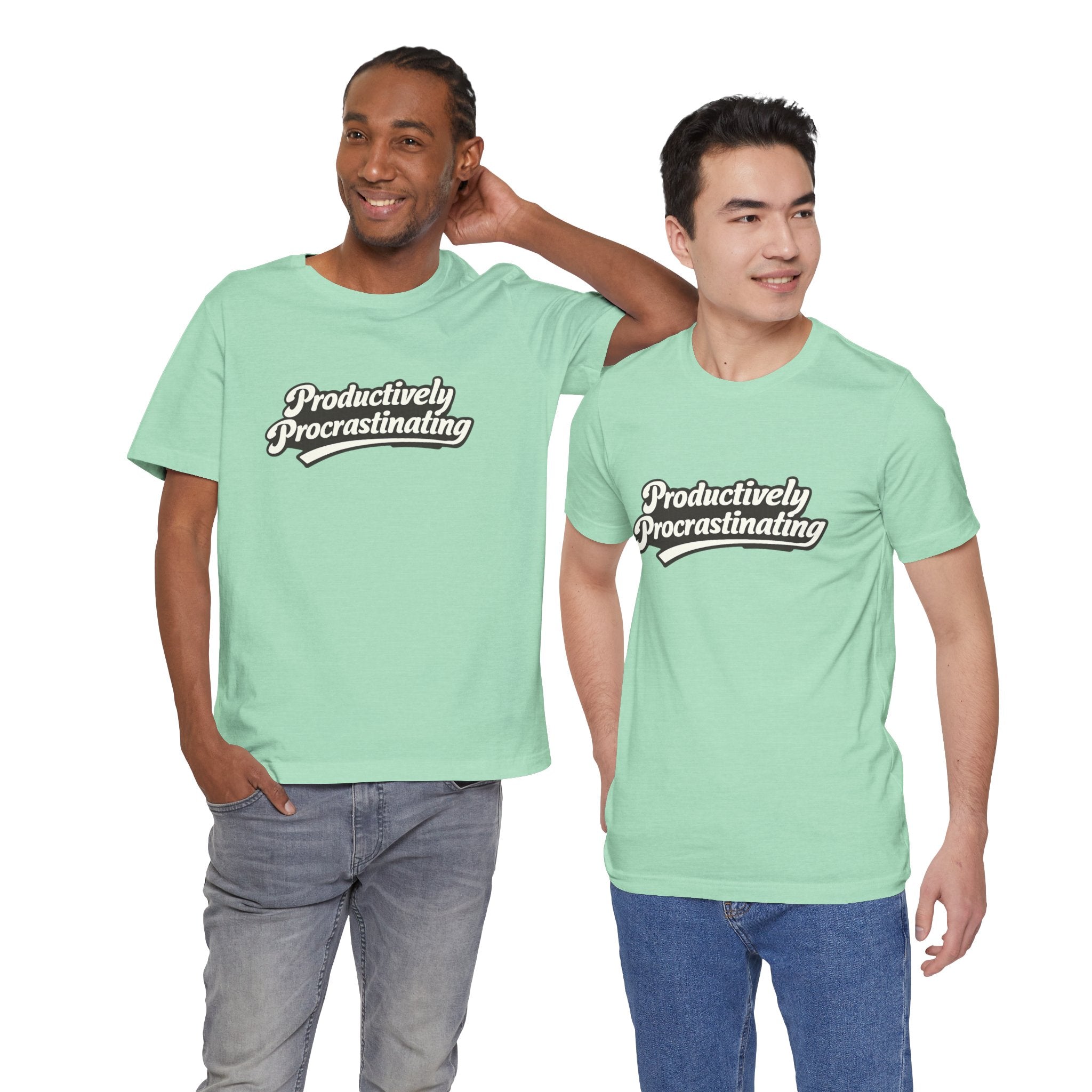 Productively Procrastinating T-Shirt — Funny Retro Script Tee for Procrastinators