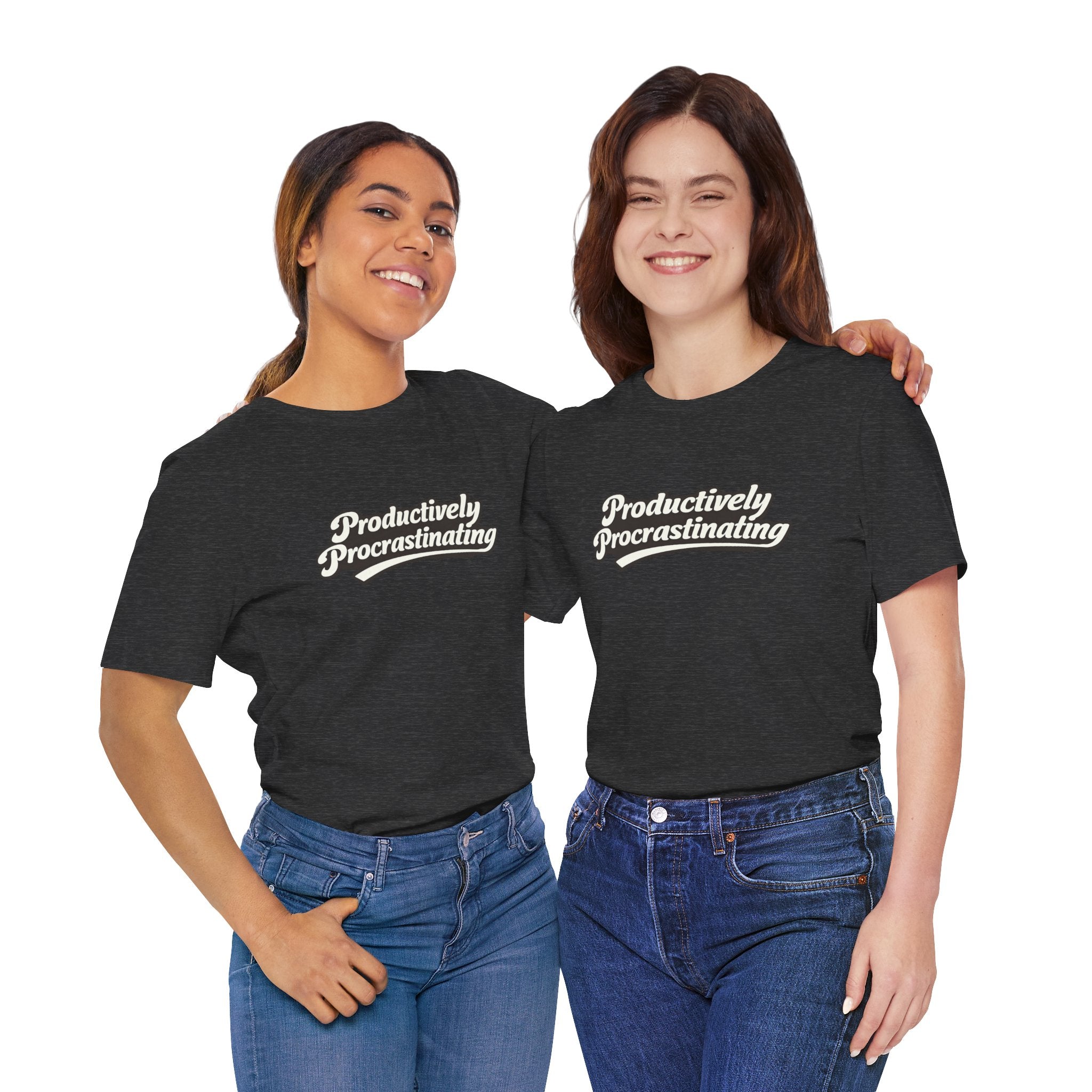 Productively Procrastinating T-Shirt — Funny Retro Script Tee for Procrastinators