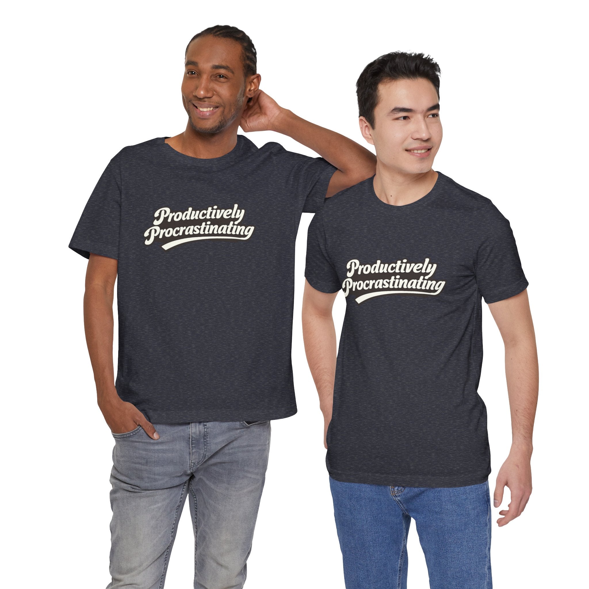 Productively Procrastinating T-Shirt — Funny Retro Script Tee for Procrastinators