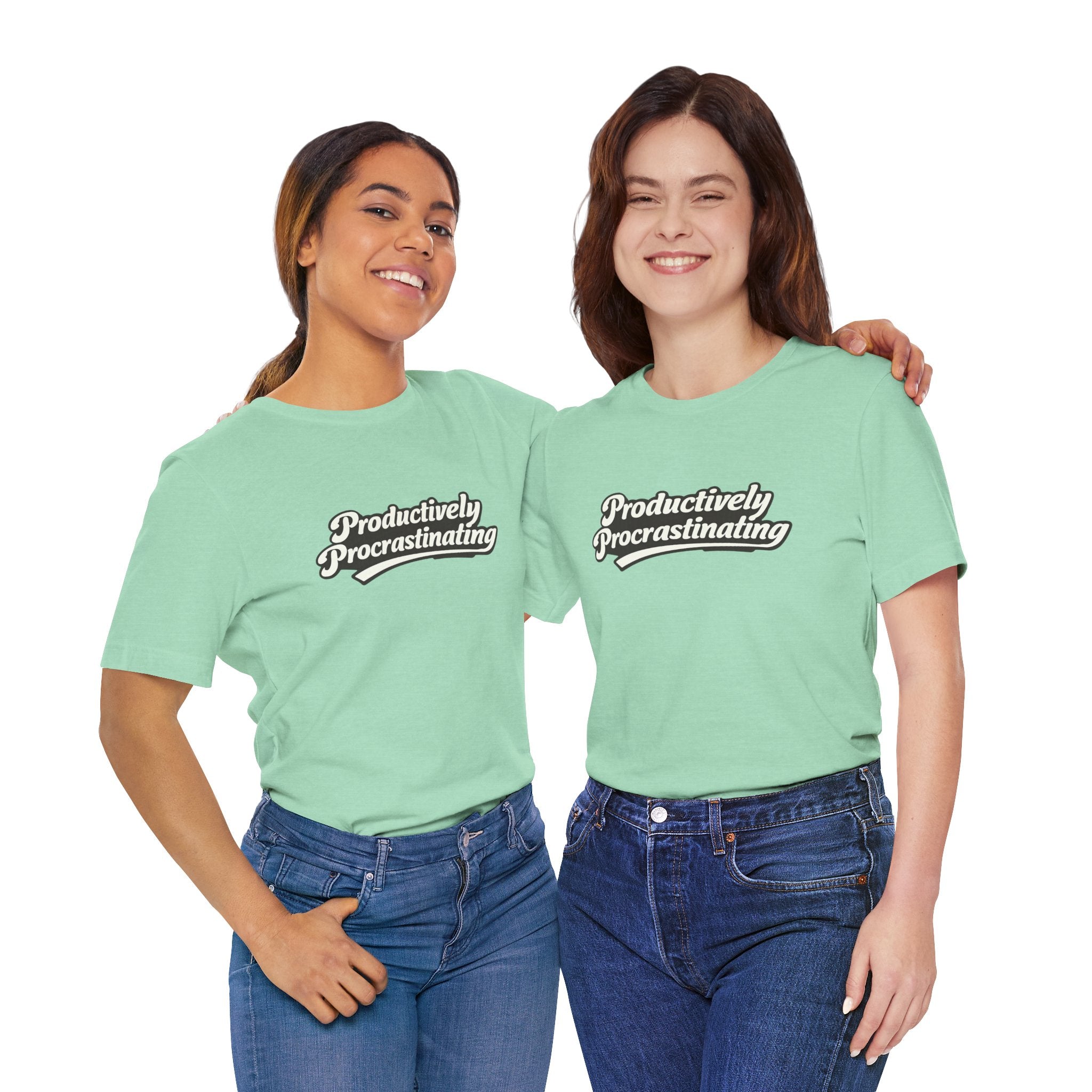 Productively Procrastinating T-Shirt — Funny Retro Script Tee for Procrastinators