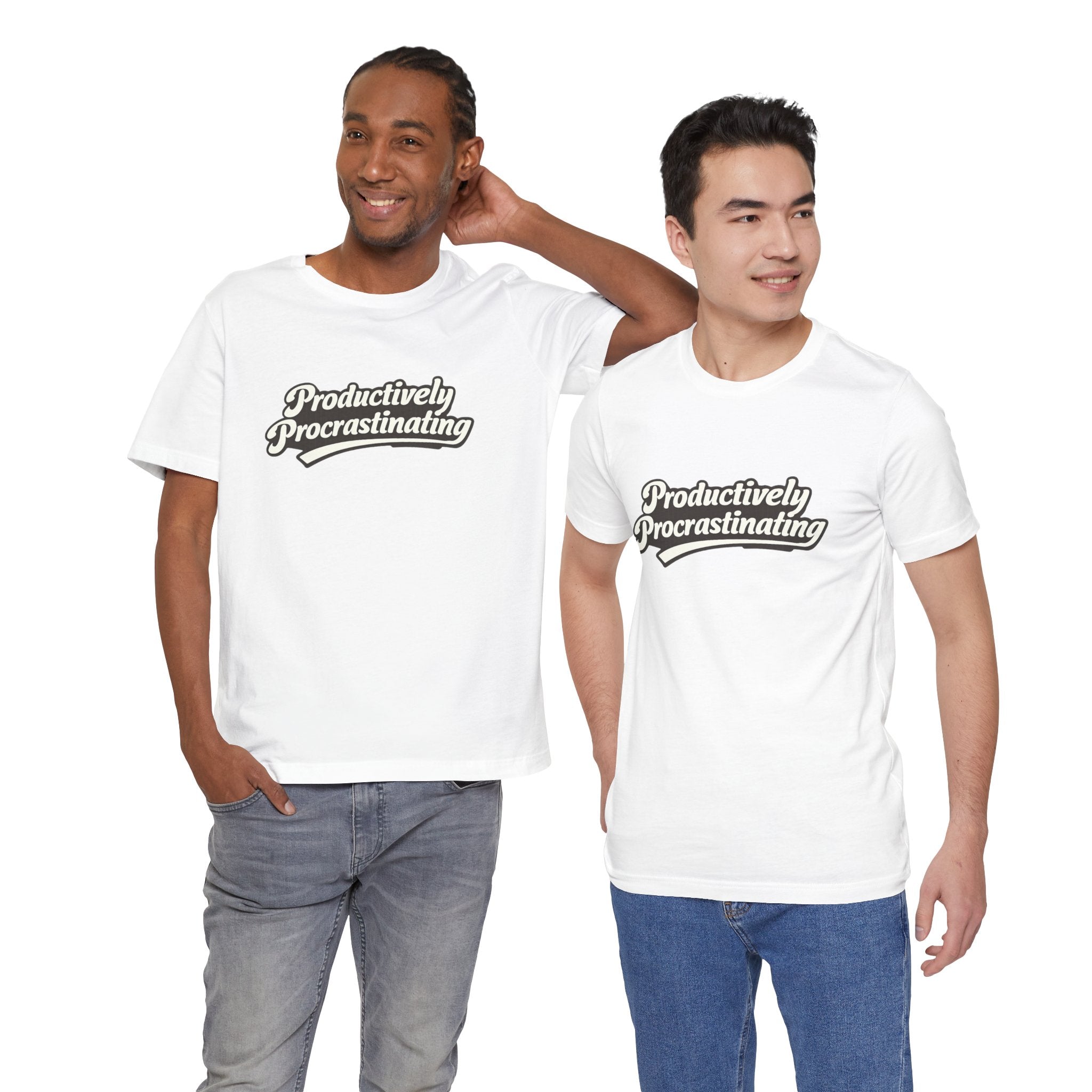 Productively Procrastinating T-Shirt — Funny Retro Script Tee for Procrastinators