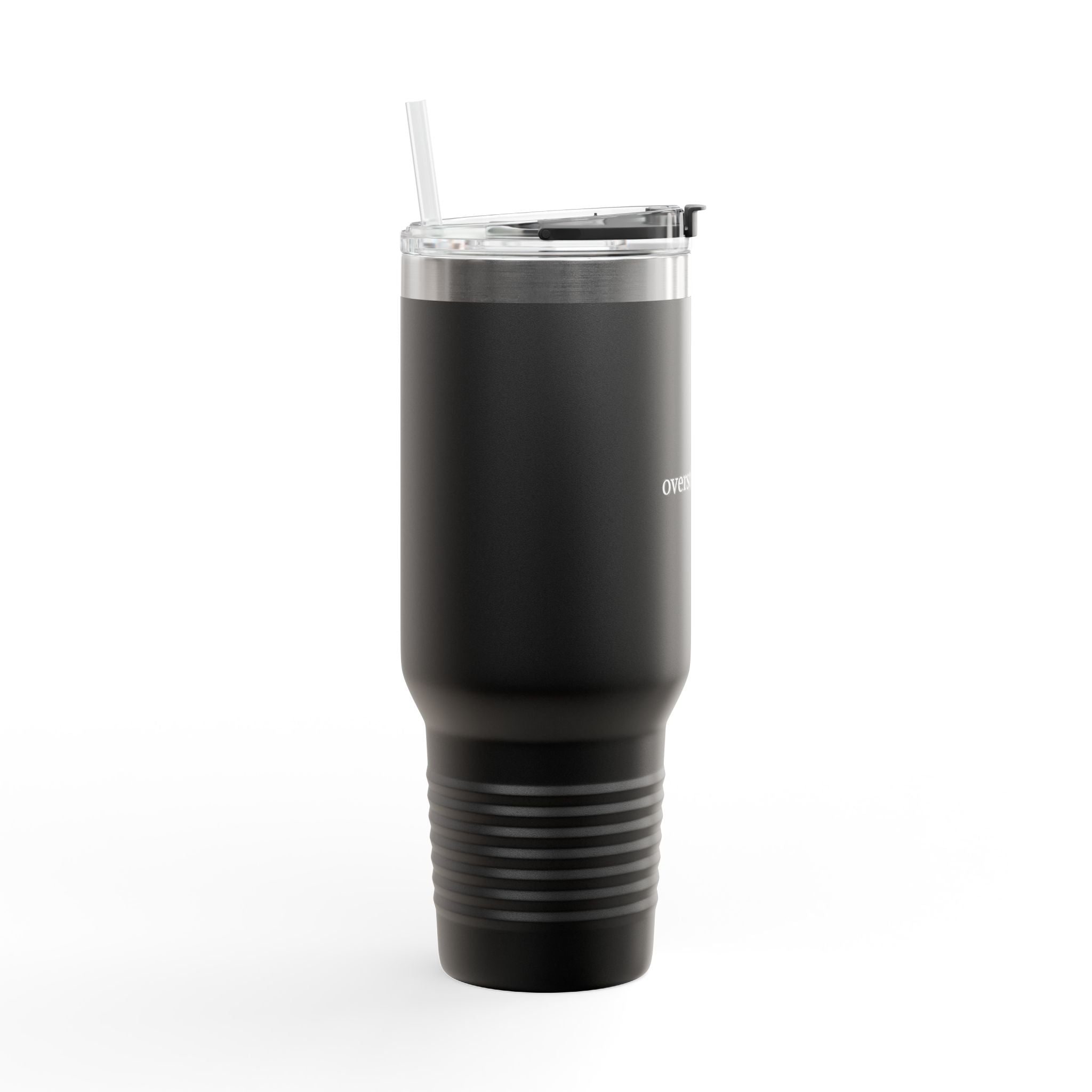 Insulated Travel Mug – 'overstimulated.' 40oz Stainless Steel Tumbler with Handle, Leak-Resistant Lid